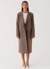 Since Way Back Longline Coat - Brown